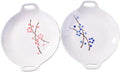 Japanese Hand-painted Ceramic Dinner Plates, Ceramic Dinner Plate Set of 2, Household Tableware(Red and blue)