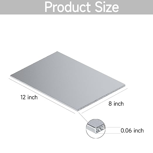 304 Stainless Steel Sheet - 12" X 8" X 1/16" Thin Stainless Steel Plate 1/16 Inch Thickness with Protective Film Metal Sheets Shim Stock for Kitchen DIY Crafting etc. (305 x 203 x 1.6 mm)