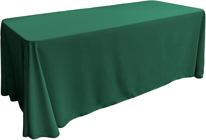 LA Linen Polyester Poplin Washable Rectangular Tablecloth, Stain and Wrinkle Resistant Table Cover 90x132, Fabric Table Cloth for Dinning, Kitchen, Party, Holiday 90 by 132-Inch, Teal