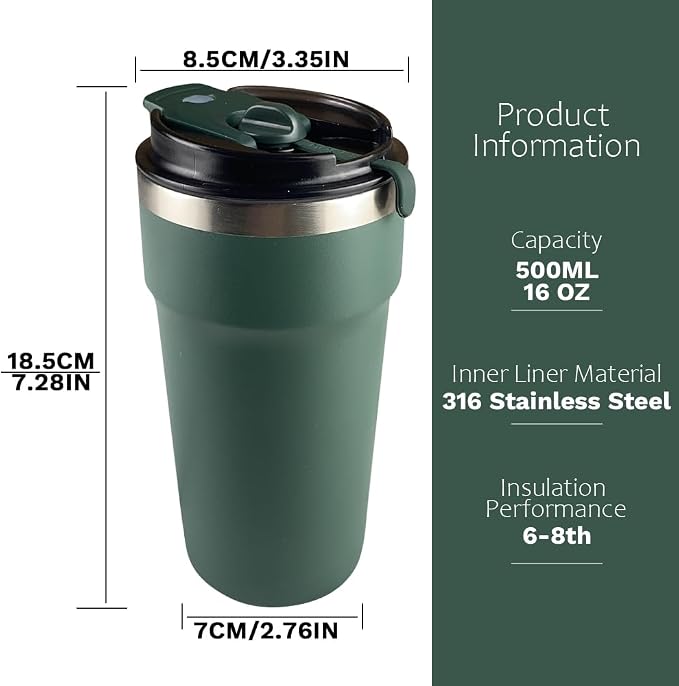 SPLMIFA Travel Coffee Mugs Leak-Proof, Reusable Coffee Cups - Image 4