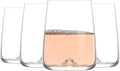 LAV Terra 4-Pack Beverage Glasses – 20 fl oz Durable Highball Glasses, Classic Tall Drinkware Set for Cocktails & Cold Drinks