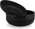 Elanze Designs Bistro Glossy Ceramic 8.5 inch Shallow Pasta Dinner Bowls Set of by ElanzeDesigns