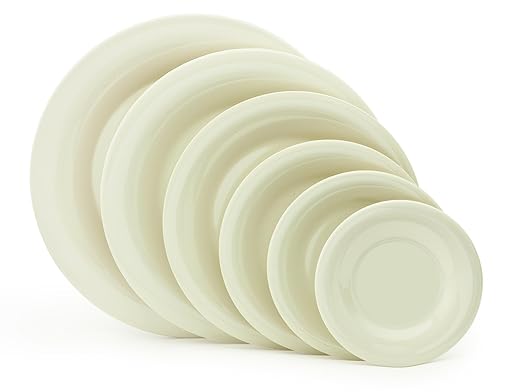 GET 12" Heavy-Duty Wide Rim Melamine Plastic Dinner Plate (Set of 12)
