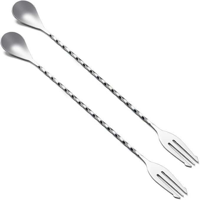 Bar Spoon Cocktail Mixing Stirrers, 12” by Briout