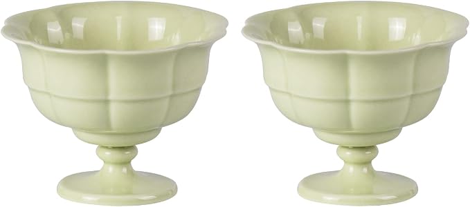 KAMMAK Tea Cup, 3oz Small Tea Cups Set of 2, Reed Green Porcelain Tea Cups by KAMMAK