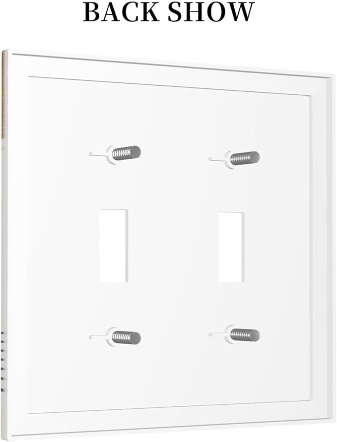 Decorative Light Switch Cover Mid Century Boho Sun Beige Minimalist Abstract 2 Gang Wall Plate Double Toggle Switch Plate Receptacle Electrical Outlet Cover Switchplate for Bathroom Bedroom（2 Pack）