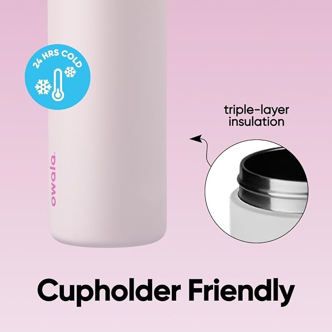 Owala FreeSip Stainless Steel Water Bottle 24 oz Dreamy Field - Image 5