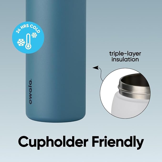 Owala FreeSip Stainless Steel Water Bottle 32 oz Denim - Image 4