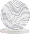 Marble Texture Coasters Set for Wood Table Liquid Watercolor Design Stone Ink Fluid Striped Lines Tabletop Protection Mat for Mugs and Cups 4 Inch for Kitchen Office Home