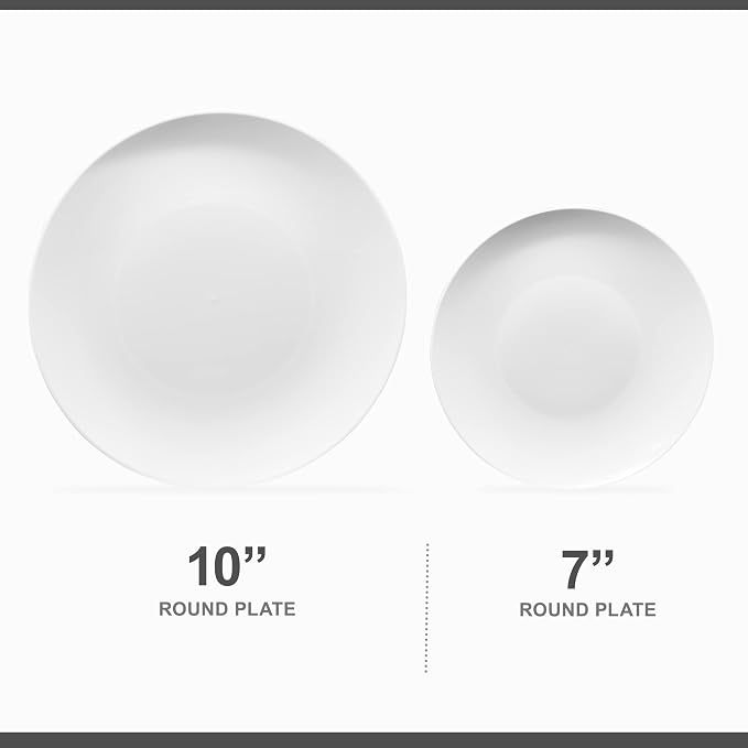 PLASTICPRO White Plastic Design Party Plates Premium heavyweight Elegant 128 - Image 5