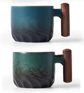 Ceramic Espresso Cups with Wooden Handle Espresso Shot Cups Ceramic Tea Cups by BlogBlog