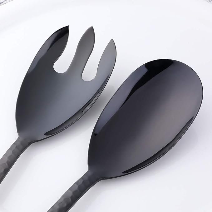 Salad Spoon and Fork Set, 12 Inch Stainless Steel Salad Server, Dishwasher Safe - Image 3