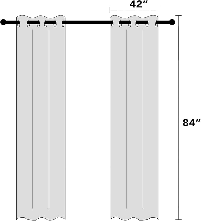 PrinceDeco Black Out Curtains 84 Inch Long 2 Panels Burg 100% Linen Blackout Curtains for Bedroom Living Room Anti-Rust Grommet Linen Blackout Drapes with White Liner,42 X 84, Pearl White