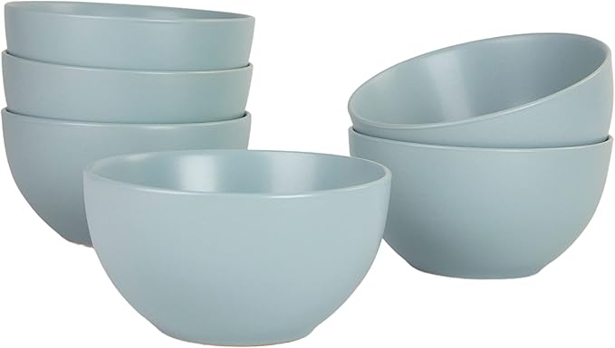 10 Strawberry Street Wazee Matte 5.5"/16oz Cereal Bowl, Mineral Blue by 10StrawberryStreet