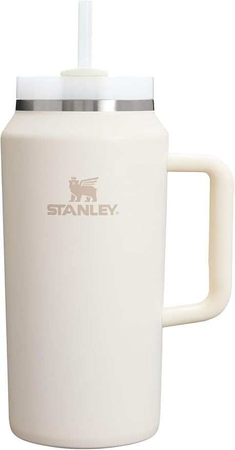 STANLEY Quencher H2.0 Flow State Tumbler, 64 oz, Cream 2.0 | Handle and Straw | by Unknown