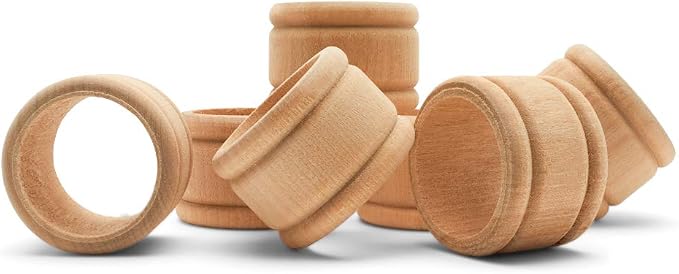 Unfinished Wood Napkin Rings Set of 24, 1-3/4 Inch Wooden Napkin Rings by Woodpeckers
