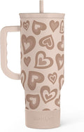 SANDJEST Heart Tumbler with Handle and Straw 40oz – Stainless Sleel Slider by SANDJEST
