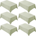 VidaFete Tablecloth 6 Pack 90 * 132inch Rectangle Table Cloth Polyester,Stain Wrinkle Resistant Polyester Dining Table Cover for Kitchen Dinning Party Wedding Rectangular Buffet Decoration(Sagegreen)