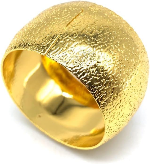 14K Gold Napkin Rings Set of 12, Metal Gold Napkins Rings Holder Buckles - Image 6