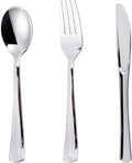 120PCS Silver Plastic Silverware, Disposable Utensils & Cutlery | 60 Forks by N9RTABLEWARE