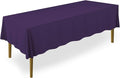 Lann's Linens 60 x 102 Inch Rectangular Tablecloth, Washable Polyester Fabric Table Cloth for Dining Tables, Parties, Restaurants, Weddings - Purple