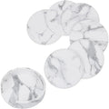 6PCS White Marble Non Slip PU Leather Coasters by QUALITYCALFOVERA
