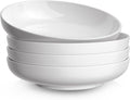 Quatish 35oz Pasta Bowls Set of 4, 8.5" Large Salad Bowls Soup Bowl for Kitchen, Microwave & Dishwasher Safe, Porcelain Wide and Shallow Serving Bowl, White Dinner Plates, Dinnerware Set, Gift