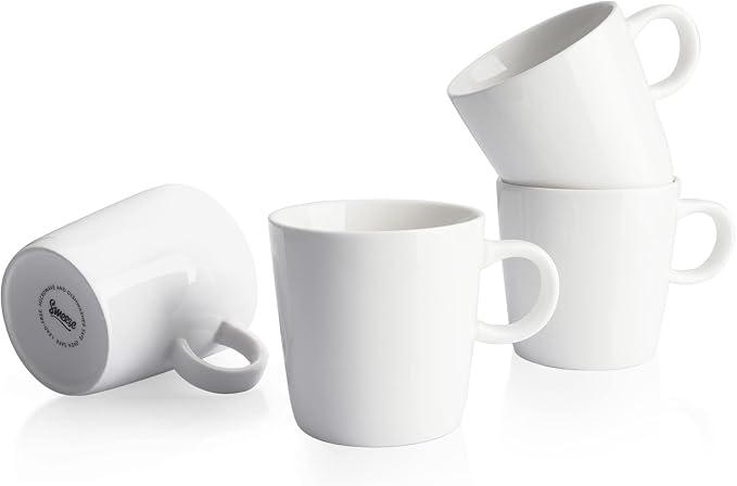 Sweese 5oz Porcelain Espresso Cups Set of 4, Mini Coffee Mugs Demitasse Cups by Sweese