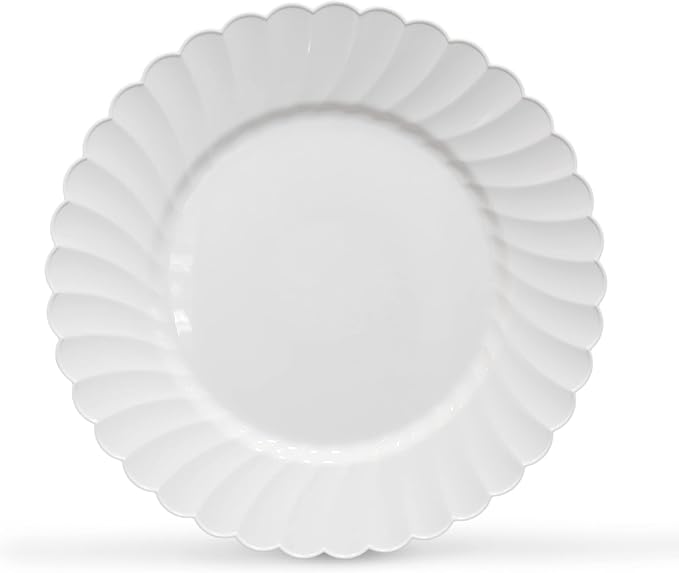 Premium Hard Plastic Round White Plates – 100 x 6” -Washable & Reusable - Image 2