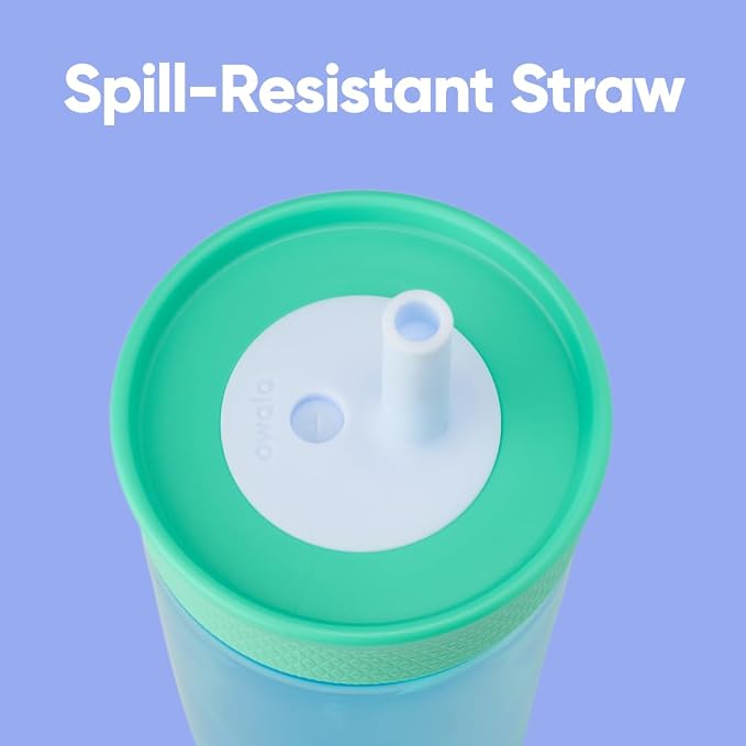 Owala Tumbler Kids Plastic Water Bottle 15 oz Blues | Spill-Resistant Lid | - Image 2