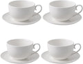 12 oz Cappuccino Cups with Saucers, Ceramic Espresso Coffee Cups Set of 4 by FEENMAICeramicHome
