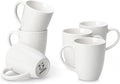 vancasso White Ceramic Coffee Mug Set of 6, 12 Oz Tea Cups by vancasso
