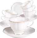 Guangyang 12 pieces Fine Porcelain 2.5oz Cups and Saucers set of 6 Turkish by HOME