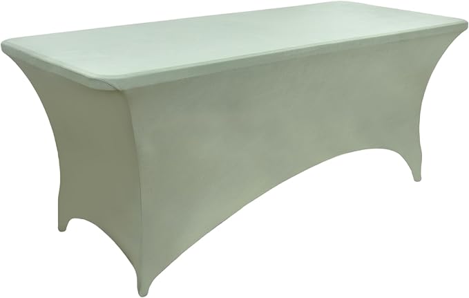 122 6-Pack 6ft Spandex Table Covers for Rectangle Standard Folding Tables - Wrinkle Resistant Stretch Tablecloths - Ultimate Fitted Table Protector for Parties, Banquet, and Wedding