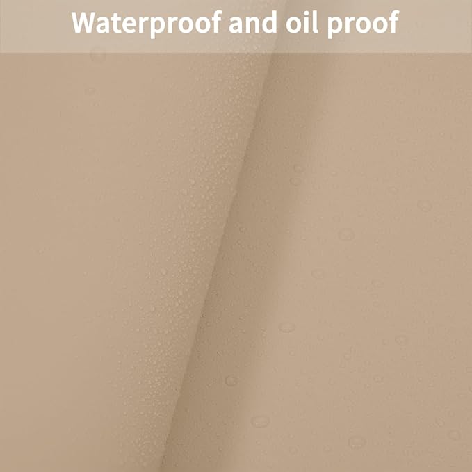 Round Table Pad, 1.8mm Thick, 30 Inch Diameter Leather Table Cover and Protector, Light Brown+Gray