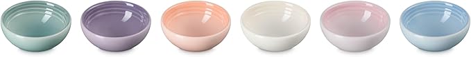 Le Creuset Stoneware Set Of 6 Vancouver Pinch Bowls, Pastel Multi Color