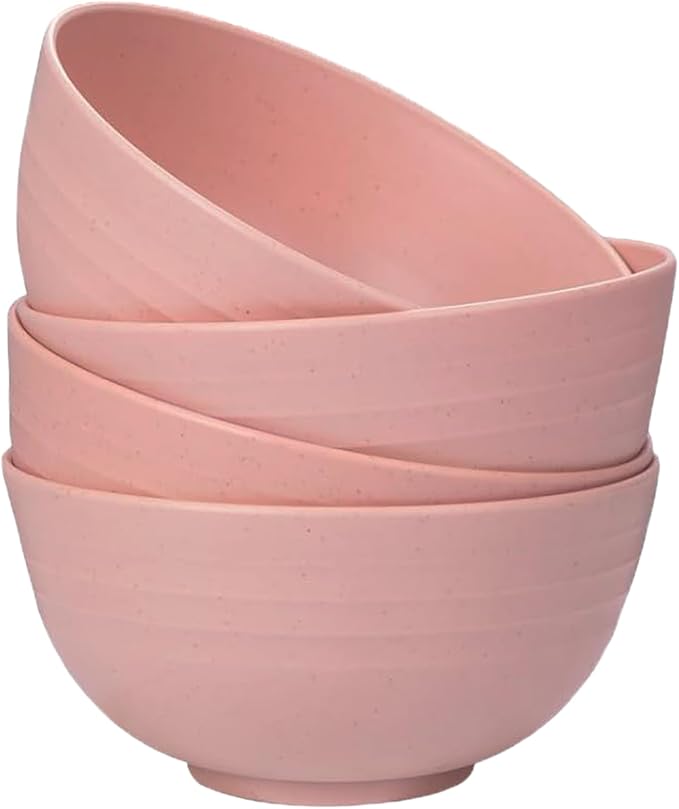 Unbreakable Wheat Straw Cereal Bowls Set of 4, 24 OZ Microwave and Dishwasher by Unknown