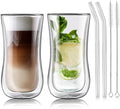 Joeyan Glass Double Walled Beer Drinking Glasses Tumbler, Double Layer Tall by JoeyanHousehold