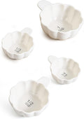 Pumpkin Ceramic Measuring Cups, 4-Piece Set, ⅓ & ¼ Cup Sizes, Baking & Cooking by Yeexoxow