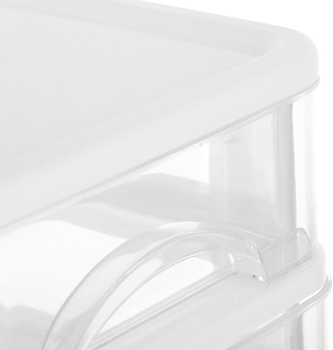 VILLCASE Type Tabletop Organizer with Transparent Dustproof Design White Storage Box for Stationery Cosmetics and Supplies Space-saving Desktop Storage for Office and Study Rooms