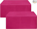 HolidayIdeas Fitted Table Covers for 6 Foot Tables - 72 x 30 Inch - 2 Pack Rectangle Fuchsia/Hot Pink Table Clothes Polyester Fabric Table Cover for Folding Table, Parties, Birthday, Trade Show