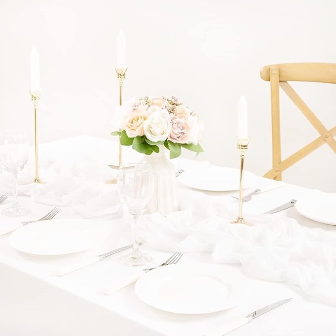 Ivory Gauze Cheesecloth Table Runner Rustic Farmhouse Runner 10ft | Lightweight - Image 4