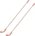 Bar Spoon Cocktail Mixing Stirrer, 12” Long Handle, Rose Gold | 18/8 Stainless by Briout