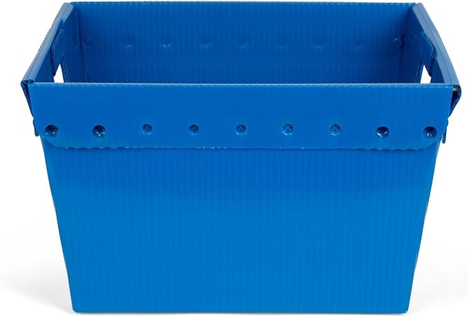 Hudson Exchange 18.25 x 13.25 x 11.75 (3 Pack) Corrugated Space Age Handled Storage Container Mail Tote, Blue