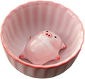 Ceramic Tea Cup and Piggy Miniature Figurine Traditional Porcelain Teacup by Unknown