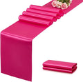 Hot Pink Satin Table Runner, 12x108 Inches, 4 Pack | Premium Satin, Smooth by VCUSUELER