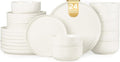 EWFEN Plates and Bowls Sets, 24 Pieces Ceramic Dinnerware Set by EWFEN