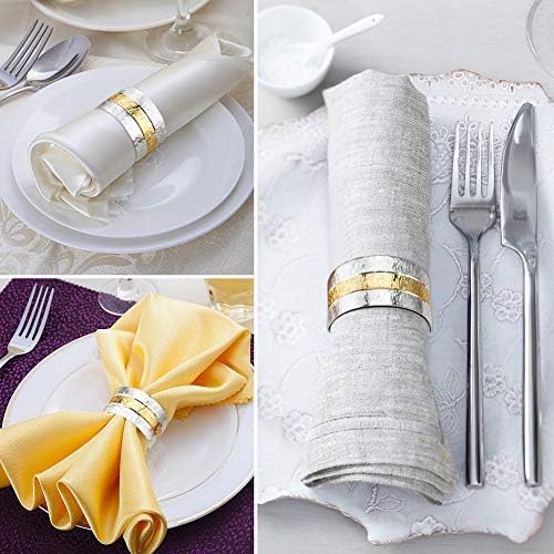 Accmor Napkin Rings, Metal Gold Round Napkin Rings Buckles - Image 4