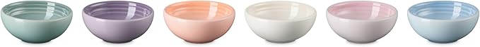 Le Creuset Stoneware Set Of 6 Vancouver Pinch Bowls, Pastel Multi Color