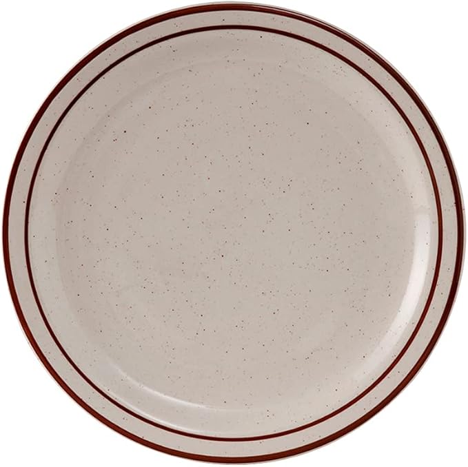 Tuxton China TBS-009 Plate, 9-1/2" Diameter, Round, Narrow Rim, Microwave and Dishwasher Safe, Oven Proof, Fully Vitrified, Ceramic, Bahamas, Pack of 24